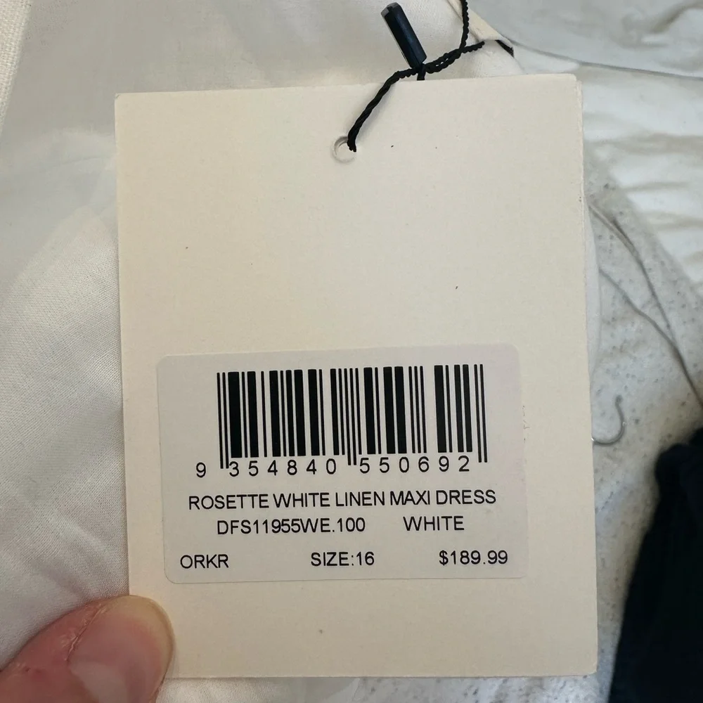 DISSH rosette white linen maxi dress NWT by - Picture 4 of 4